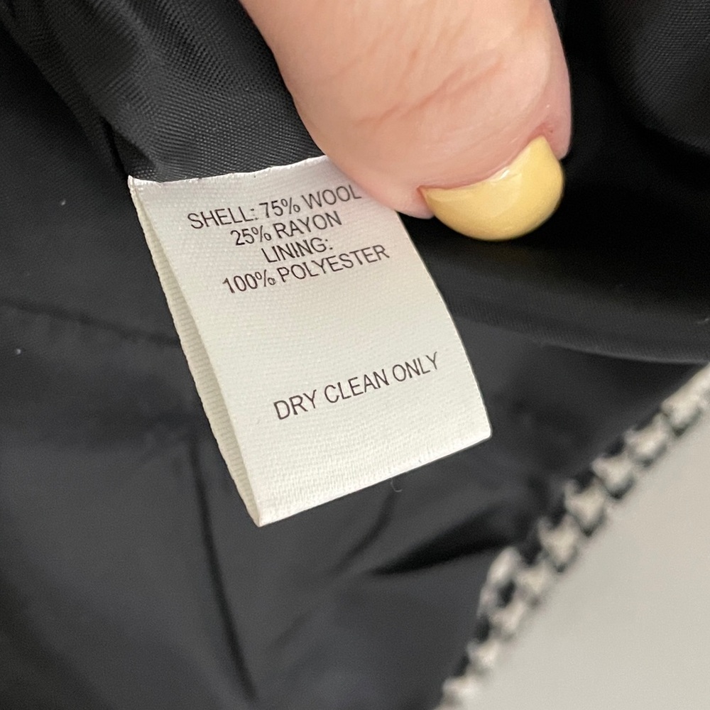 Talbots Black White Houndstooth Checked Wool Jack… - image 7